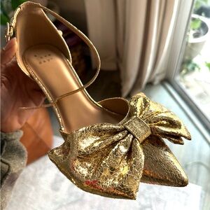 New A New Day Target grace bow Heels gold sandals size 7w
